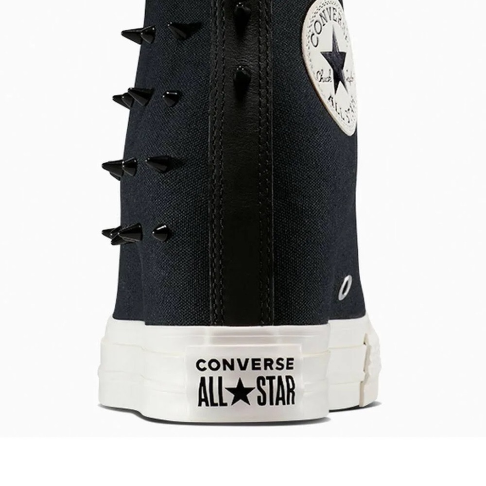 New Converse Black High-Tops with White Sole and Studs - Picture 6 of 16